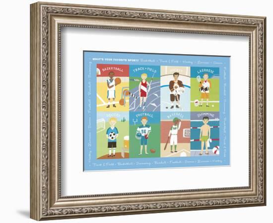 What's Your Favorite Sport?-Janell Genovese-Framed Art Print