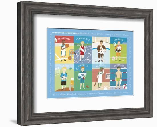 What's Your Favorite Sport?-Janell Genovese-Framed Art Print