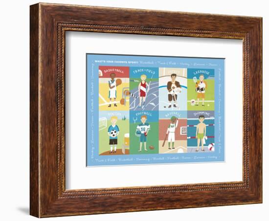 What's Your Favorite Sport?-Janell Genovese-Framed Art Print
