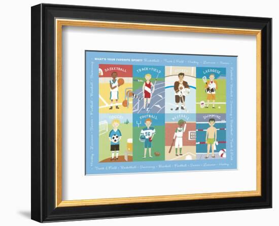 What's Your Favorite Sport?-Janell Genovese-Framed Art Print