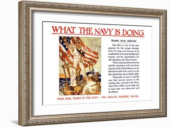 What the Navy is Doing, c.1918-Joseph Christian Leyendecker-Framed Art Print