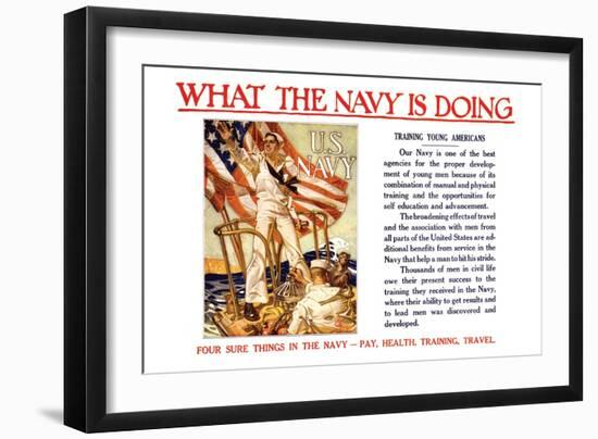 What the Navy is Doing, c.1918-Joseph Christian Leyendecker-Framed Art Print