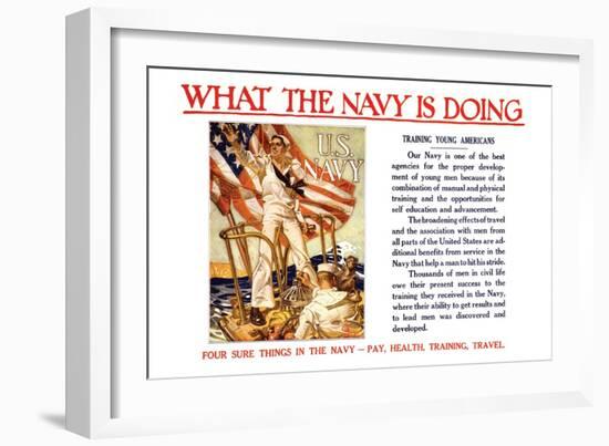 What the Navy is Doing, c.1918-Joseph Christian Leyendecker-Framed Art Print