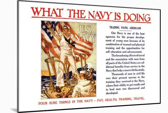 What the Navy is Doing, c.1918-Joseph Christian Leyendecker-Mounted Art Print