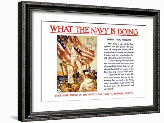 What the Navy is Doing, c.1918-Joseph Christian Leyendecker-Framed Art Print