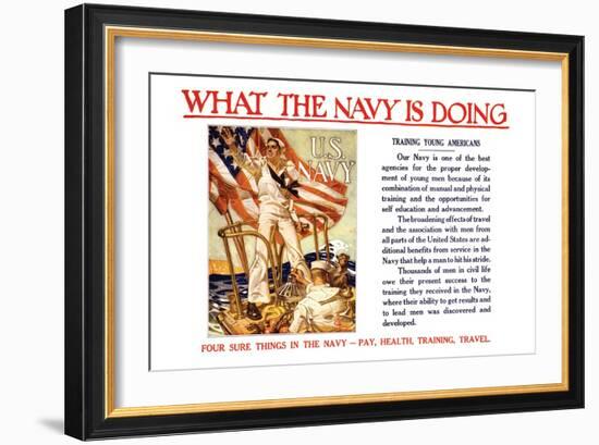 What the Navy is Doing, c.1918-Joseph Christian Leyendecker-Framed Art Print