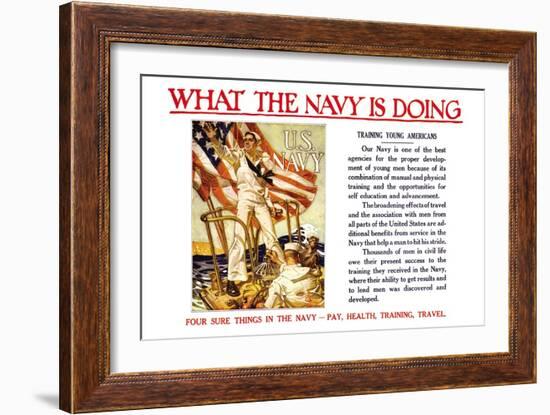 What the Navy is Doing, c.1918-Joseph Christian Leyendecker-Framed Art Print