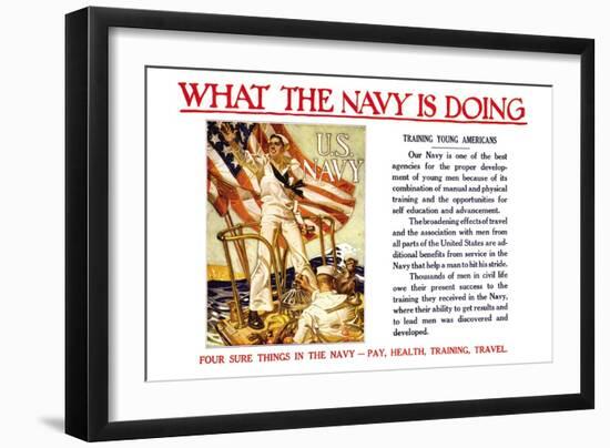 What the Navy is Doing, c.1918-Joseph Christian Leyendecker-Framed Art Print