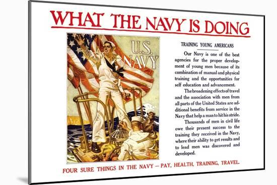 What the Navy is Doing, c.1918-Joseph Christian Leyendecker-Mounted Art Print
