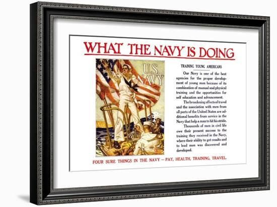 What the Navy is Doing, c.1918-Joseph Christian Leyendecker-Framed Art Print