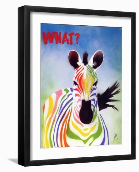 What? Zebra-Juan Sly-Framed Art Print