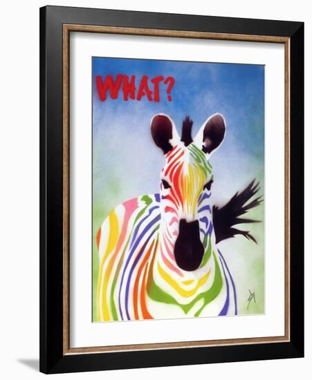 What? Zebra-Juan Sly-Framed Art Print