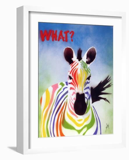 What? Zebra-Juan Sly-Framed Art Print