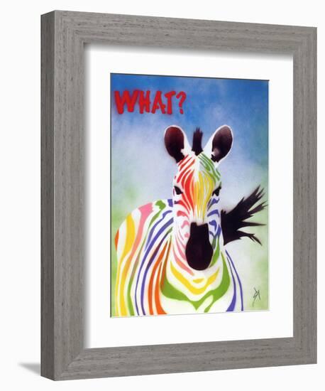 What? Zebra-Juan Sly-Framed Art Print