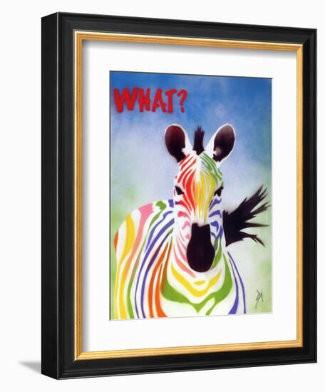 What? Zebra-Juan Sly-Framed Art Print