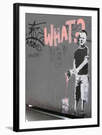 What?-Banksy-Framed Giclee Print