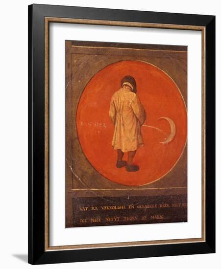 Whatever I Do, I Do Not Repent, I Keep Pissing Against the Moon, C1558-1560-Pieter Bruegel the Elder-Framed Giclee Print