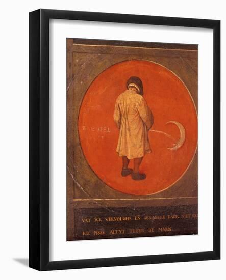 Whatever I Do, I Do Not Repent, I Keep Pissing Against the Moon, C1558-1560-Pieter Bruegel the Elder-Framed Giclee Print