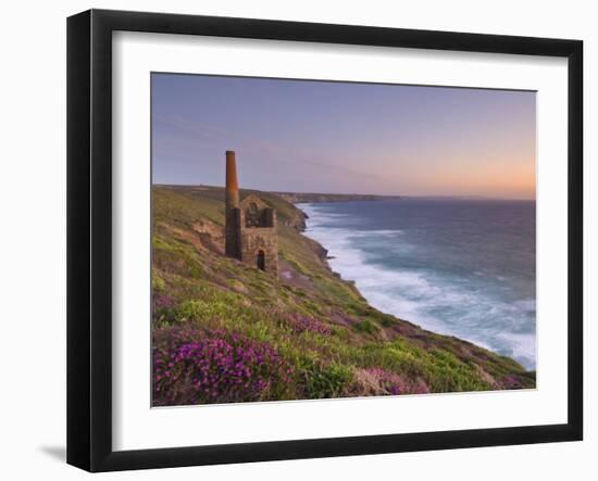 Wheal Coates, Abandoned Disused Cornish Tin Mine at Sunset, North Cornwall, England, United Kingdom-Neale Clark-Framed Photographic Print