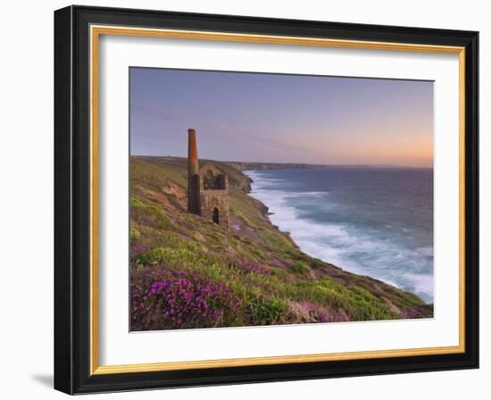 Wheal Coates, Abandoned Disused Cornish Tin Mine at Sunset, North Cornwall, England, United Kingdom-Neale Clark-Framed Photographic Print
