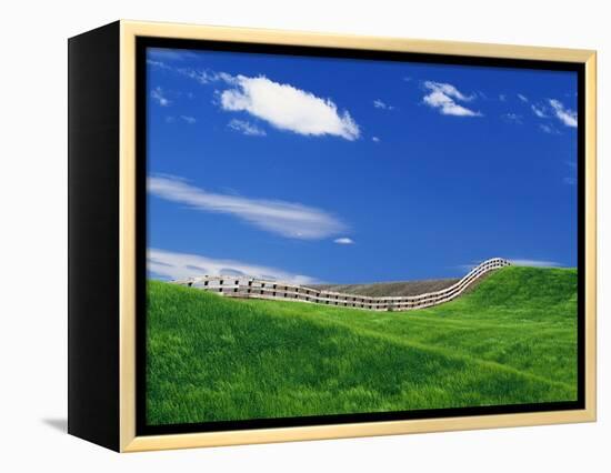 Wheat Field and Fence-Darrell Gulin-Framed Premier Image Canvas