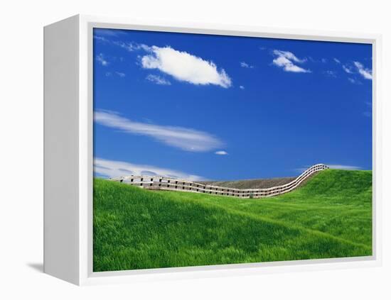 Wheat Field and Fence-Darrell Gulin-Framed Premier Image Canvas