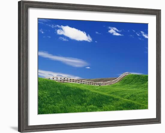 Wheat Field and Fence-Darrell Gulin-Framed Photographic Print