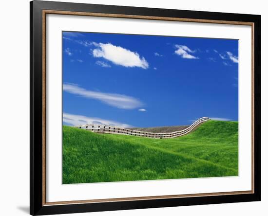 Wheat Field and Fence-Darrell Gulin-Framed Photographic Print