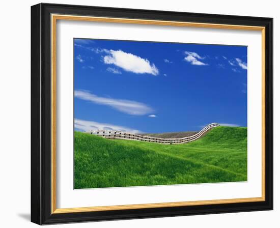 Wheat Field and Fence-Darrell Gulin-Framed Photographic Print