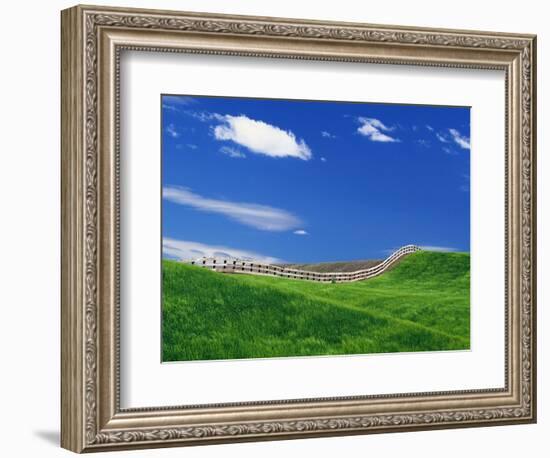 Wheat Field and Fence-Darrell Gulin-Framed Photographic Print