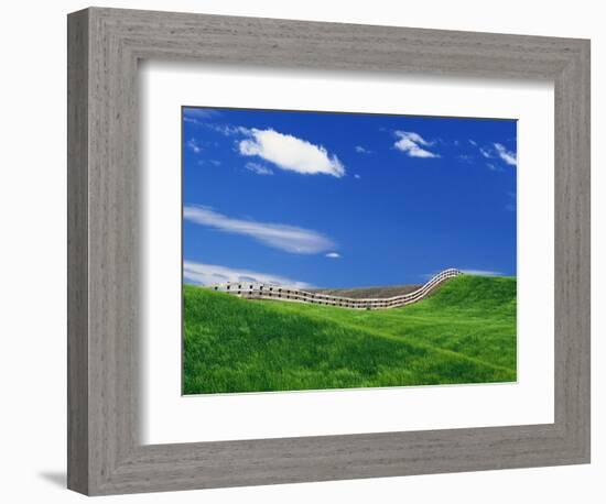 Wheat Field and Fence-Darrell Gulin-Framed Photographic Print