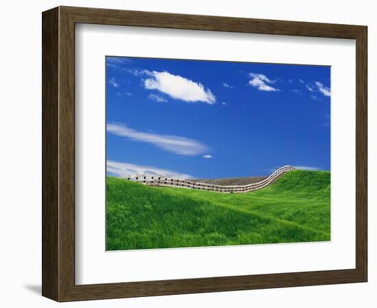 Wheat Field and Fence-Darrell Gulin-Framed Photographic Print