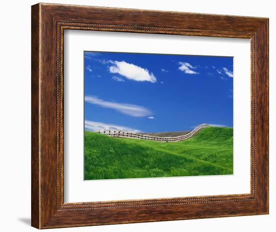 Wheat Field and Fence-Darrell Gulin-Framed Photographic Print