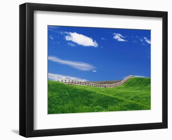 Wheat Field and Fence-Darrell Gulin-Framed Photographic Print