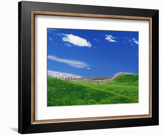 Wheat Field and Fence-Darrell Gulin-Framed Photographic Print