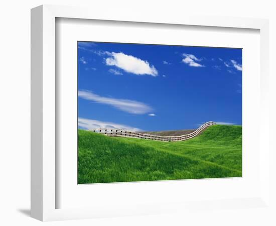 Wheat Field and Fence-Darrell Gulin-Framed Photographic Print