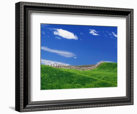 Wheat Field and Fence-Darrell Gulin-Framed Photographic Print