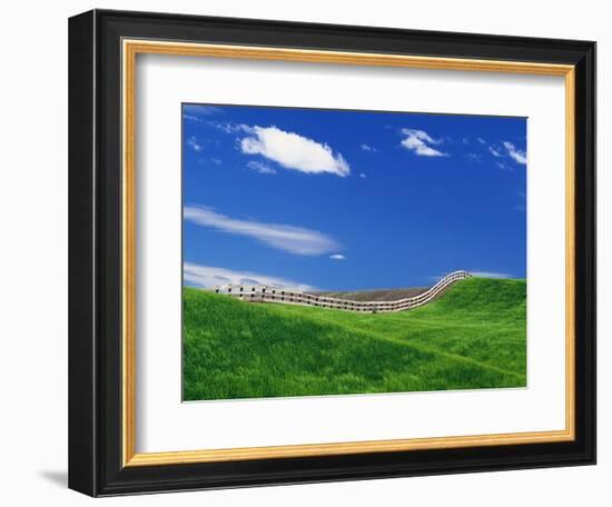 Wheat Field and Fence-Darrell Gulin-Framed Photographic Print