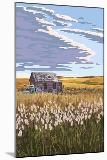 Wheat Field and Shack-Lantern Press-Mounted Art Print