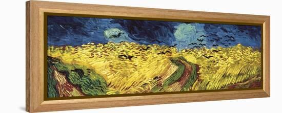 Wheat Field with Crows-Vincent van Gogh-Framed Stretched Canvas