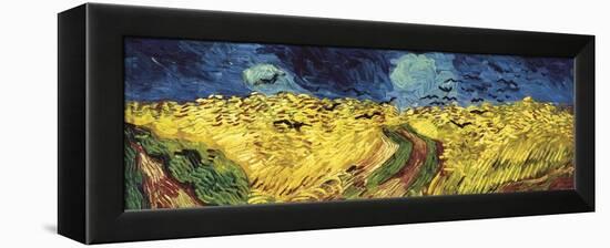 Wheat Field with Crows-Vincent van Gogh-Framed Stretched Canvas