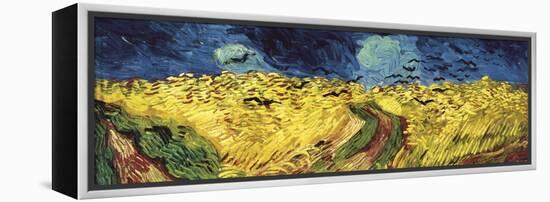 Wheat Field with Crows-Vincent van Gogh-Framed Stretched Canvas