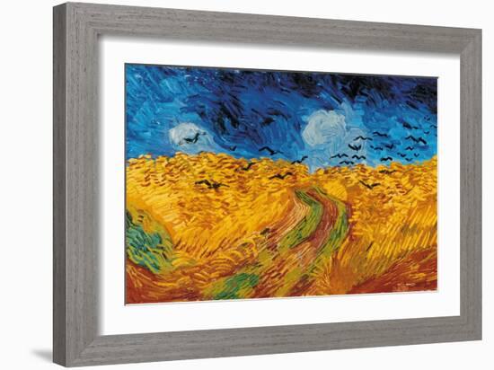 Wheat Field with Crows-Vincent Van Gogh-Framed Art Print