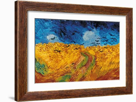 Wheat Field with Crows-Vincent Van Gogh-Framed Art Print