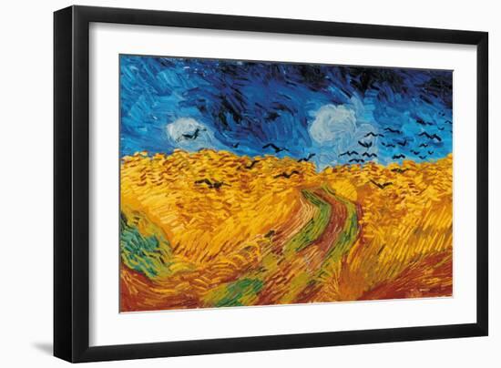 Wheat Field with Crows-Vincent Van Gogh-Framed Art Print