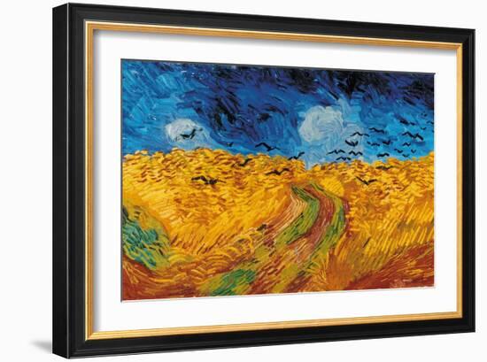 Wheat Field with Crows-Vincent Van Gogh-Framed Art Print