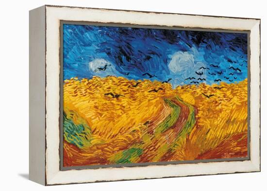 Wheat Field with Crows-Vincent Van Gogh-Framed Stretched Canvas