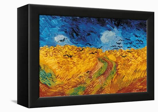 Wheat Field with Crows-Vincent Van Gogh-Framed Stretched Canvas