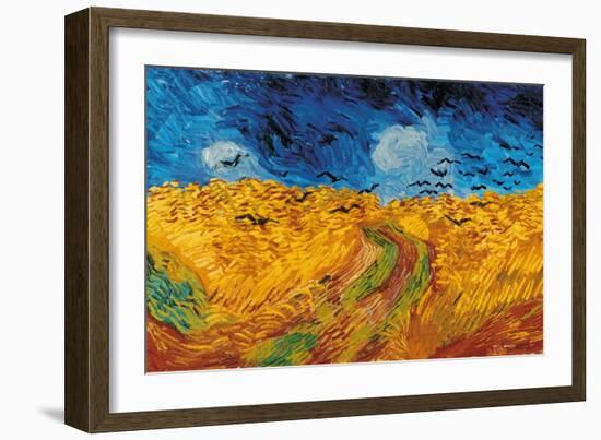 Wheat Field with Crows-Vincent Van Gogh-Framed Premium Giclee Print