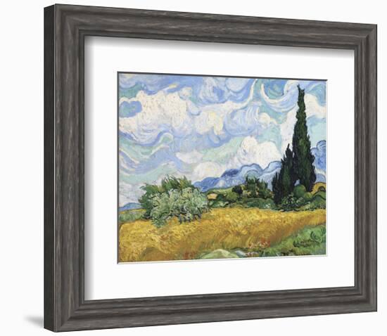 Wheat Field with Cypresses, 1889-Vincent van Gogh-Framed Art Print